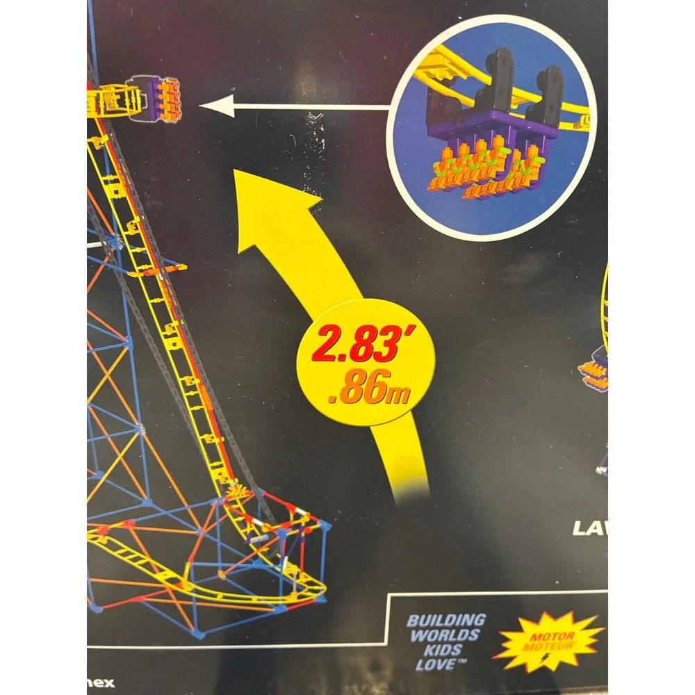 K'NEX Firestorm Freefall Coaster Building Set 674pc Motorized Ages 9+ New Sealed